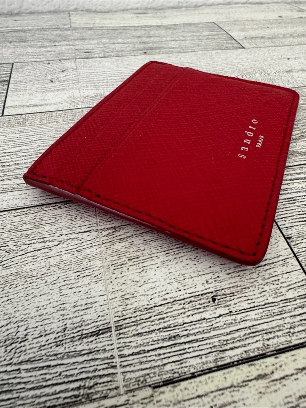 Sandro Paris Red Leather Card Wallet